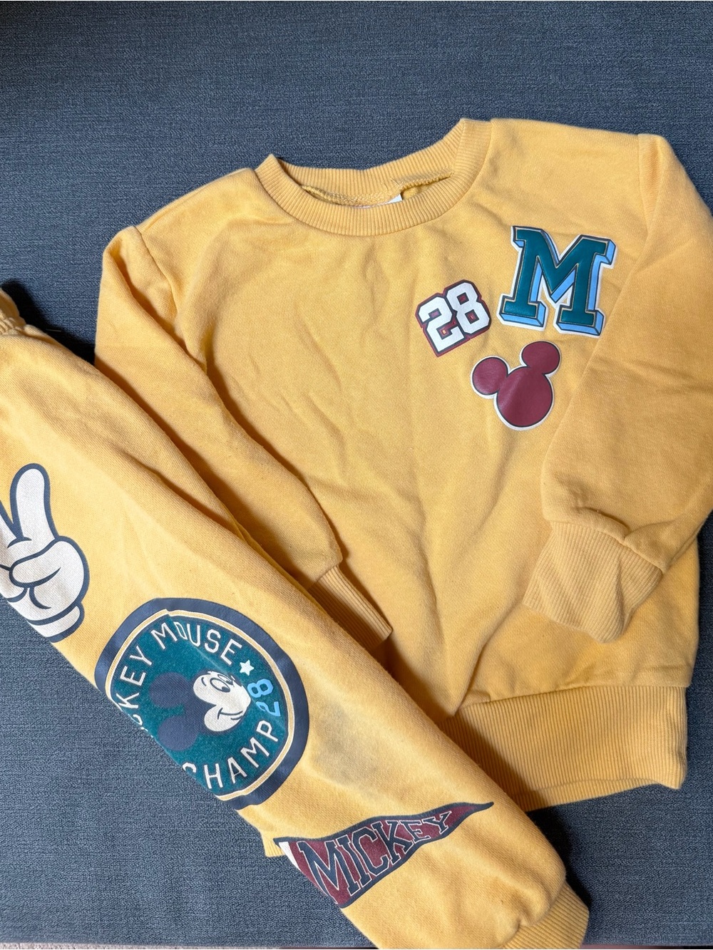 Yellow Boys Mickey Jogger Set